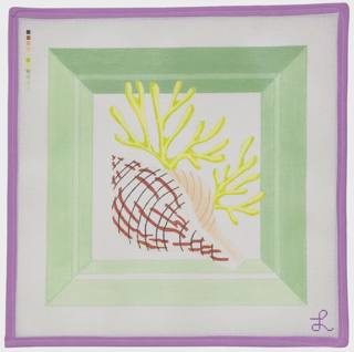 Brown Shell Shadow Box Pillow by Lycette Designs (thumbnail)