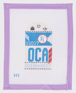 Ocean Reef Travel Tag by Hedgehog Needlepoint (thumbnail)