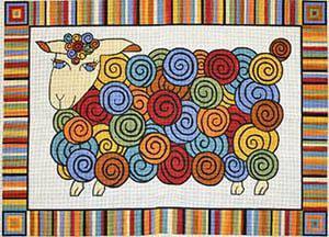 The Meredith Collection Colorful Coat Sheep Rug Needlepoint Canvas by Meredith Collection (thumbnail)