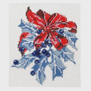 Blue Holly with Red Bow by The Gingham Stitchery (thumbnail)