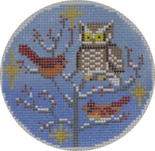owl & cardinal ornament by Alice Peterson (thumbnail)