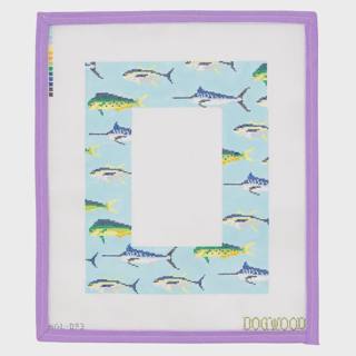 Tropical Stream of Fish Frame by Dogwood Needlepoint (thumbnail)