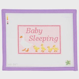 Baby Sleeping - Ducks on Pink by Dogwood Needlepoint (thumbnail)