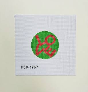 Lovevolve Red and Green Round Canvas by KCN Designers (thumbnail)