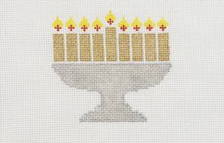 Hanukkah Menorah - Gold & Silver by Atlantic Blue Canvas (thumbnail)