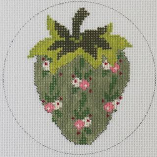 Strawberries: Floral Vine on Green by PLD Designs (thumbnail)