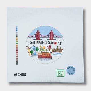 San Francisco Travel Round Canvas by Atlantic Blue Canvas (thumbnail)