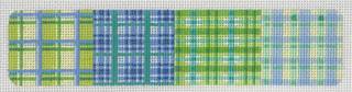 Cuff/Bookmark - Madrass Patchwork Blues & Greens by Kate Dickerson Needlepoint Collections (thumbnail)