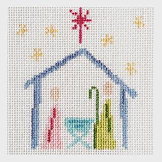 Pastel Nativity Stable by Walkers Needlepoint (thumbnail)