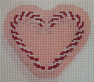 Candy Cane Heart 2 Canvas by The Gingham Stitchery (thumbnail)