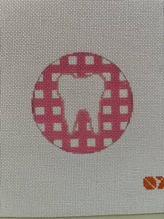 Pink Gingham Tooth Ormanet by Oz Needle and Thread (thumbnail)