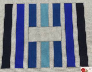 Multi-Blue Striped Tallit Tallis by Gone Stitching (thumbnail)