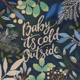 Baby It’s Cold Outside Square Pillow by Laura Love Designs (thumbnail)