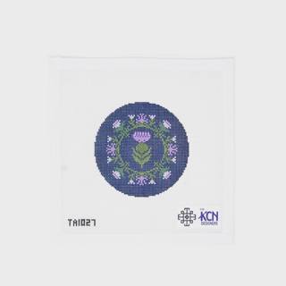 Thistle Round on Navy by KCN Designers (thumbnail)