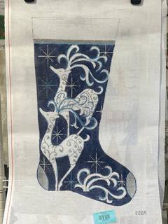 Prancer Reindeer Needlepoint Stocking by Alice Peterson (thumbnail)
