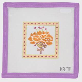 Poppy Peony Coaster by Bargello Needlepoint (Designer) (thumbnail)