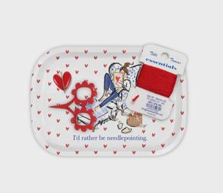 I'd Rather Be Needlepointing Metal Catchall Tray by Jennifer Vallez Needlepoint (thumbnail)