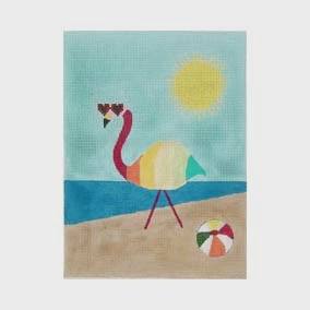 Beach Flamingo (Ann Kelle) by CBK Needlepoint (thumbnail)