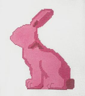 Moss Spring Bunny Canvas- Pink by Evergreen Needlepoint (thumbnail)