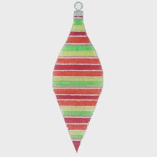 Tickled Pink Series - Red and Green Stripe Teardrop by Eye Candy Needleart (thumbnail)