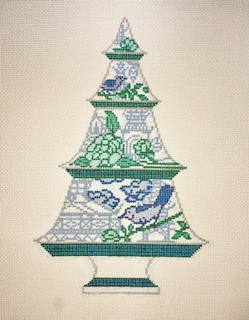 Green and Blue Bird Tree by Anne Fisher Needlepoint (thumbnail)
