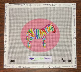 Neon Zebra by Susan Battle Needlepoint (thumbnail)