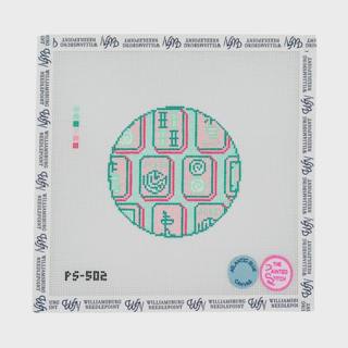 Mahjong Tiles - Round (Pink) by The Painted Stitch (thumbnail)