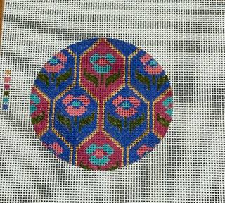 TEW 13 mesh Blue/Pink Floral 4" Round by TEW - Tanya Mertel (thumbnail)