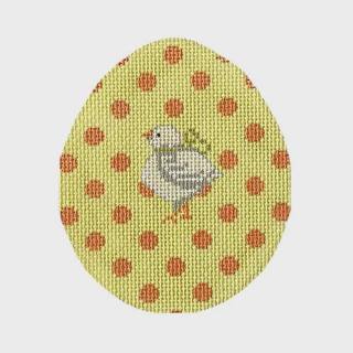 Orange Polka Dot on Yellow Chick Egg by Colonial Needle Company (thumbnail)