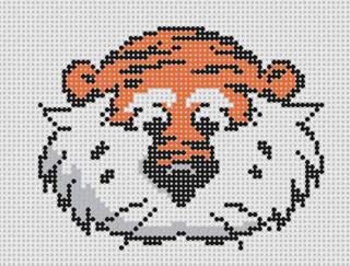 Aubie Auburn Ornament by Needlepoint by Laura (thumbnail)