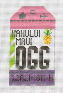 Retro Travel Tag - Maui by Hedgehog Needlepoint (thumbnail)