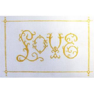 Love - Gold Ornate Letters by The Plum Stitchery (thumbnail)