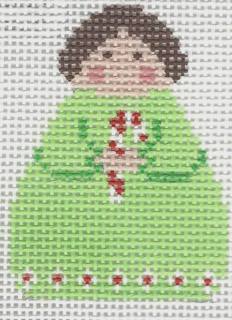 Angel - Green with Candy Cane by Stitch-Its (thumbnail)