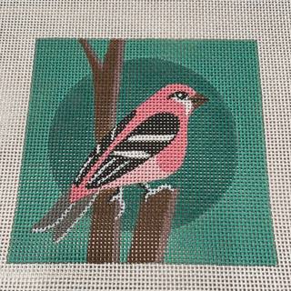 Pink Bird on Teal by Alice Peterson (thumbnail)
