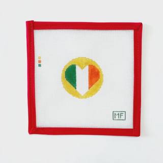 Heart Flag Round - Ireland by M F Needlepoint (thumbnail)