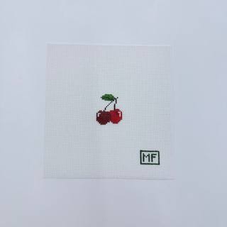 Cherries Mini Canvas by M F Needlepoint (thumbnail)