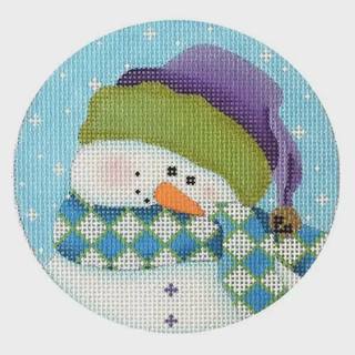 Shy Snowman Green/Purple Ornament by Pepperberry Designs by Pepperberry Designs (thumbnail)