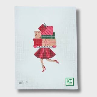 Red Stacked Gifts Canvas by Alice Peterson (thumbnail)