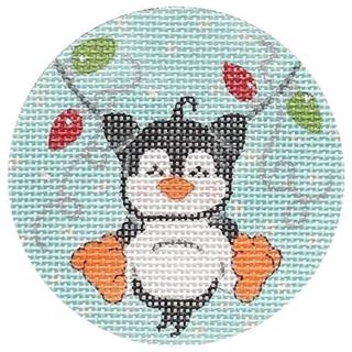 Penguin Swinging on Lights by Alice Peterson (thumbnail)