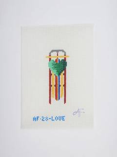 Love Sled Ornament Canvas by Anne Fisher Needlepoint (thumbnail)