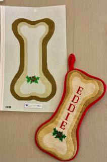 Dog Bone Stocking by Susan Battle Needlepoint (thumbnail)