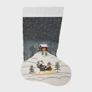 Starry Night Sleigh Stocking by Cooper Oaks Designs (thumbnail)