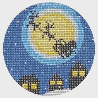 Santa's Flight 4" Round by Alice Peterson (thumbnail)