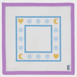 Moon & Stars Frame - White by Goodpoint Needlepoint (thumbnail)