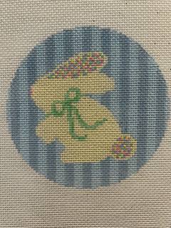 Bunny with Sprinkle Ears- blue stripe by Officially Needlepoint (thumbnail)