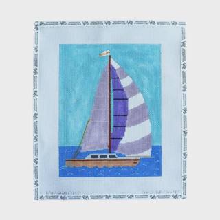 Purple Sail Sailboat by Blue Waters Needlepoint (thumbnail)