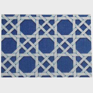 Navy Caning Pattern Clutch by Two Sisters Needlepoint (thumbnail)