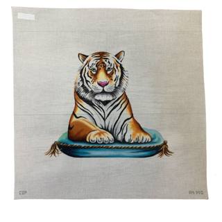 Tiger Perched on Pillow by Colors of Praise Art Studio (thumbnail)