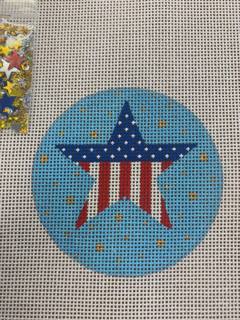 Star w/ Gold Fireworks by Kate Dickerson Needlepoint Collections (thumbnail)