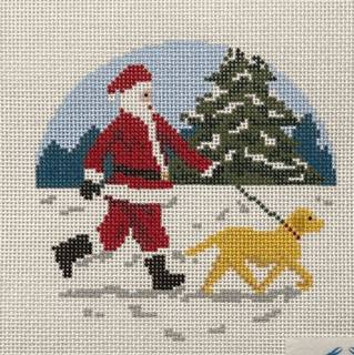 Yellow Lab Dog Walking Santa by Ann Kaye Studio (thumbnail)